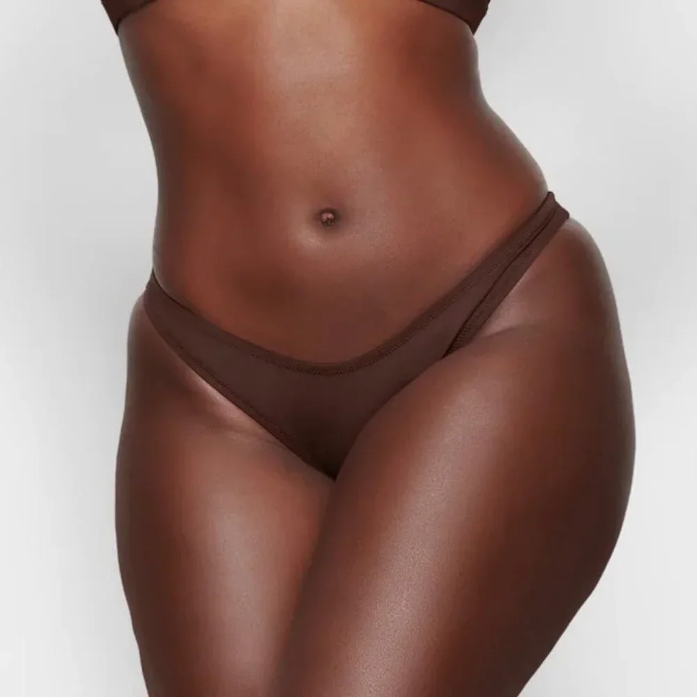 SKIMS‎ Swim Cheeky Tanga Bottoms Cocoa 3X